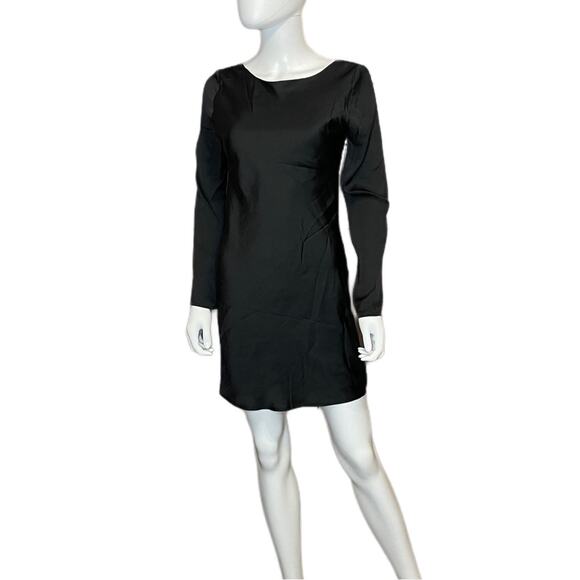Bardot River Bias Open Back Long Sleeve Dress Black Women’s Sz 4 - Picture 2 of 7